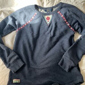 Polo by Ralph Lauren Blue Top with Colorful Embroidery and beading